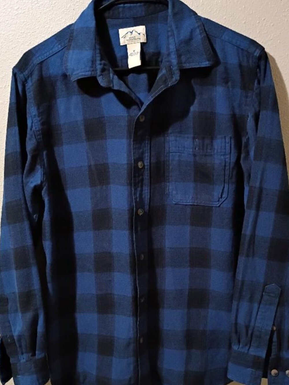 BLUE MOUNTAIN Plaid Shirt for men - Med. Blue/Black